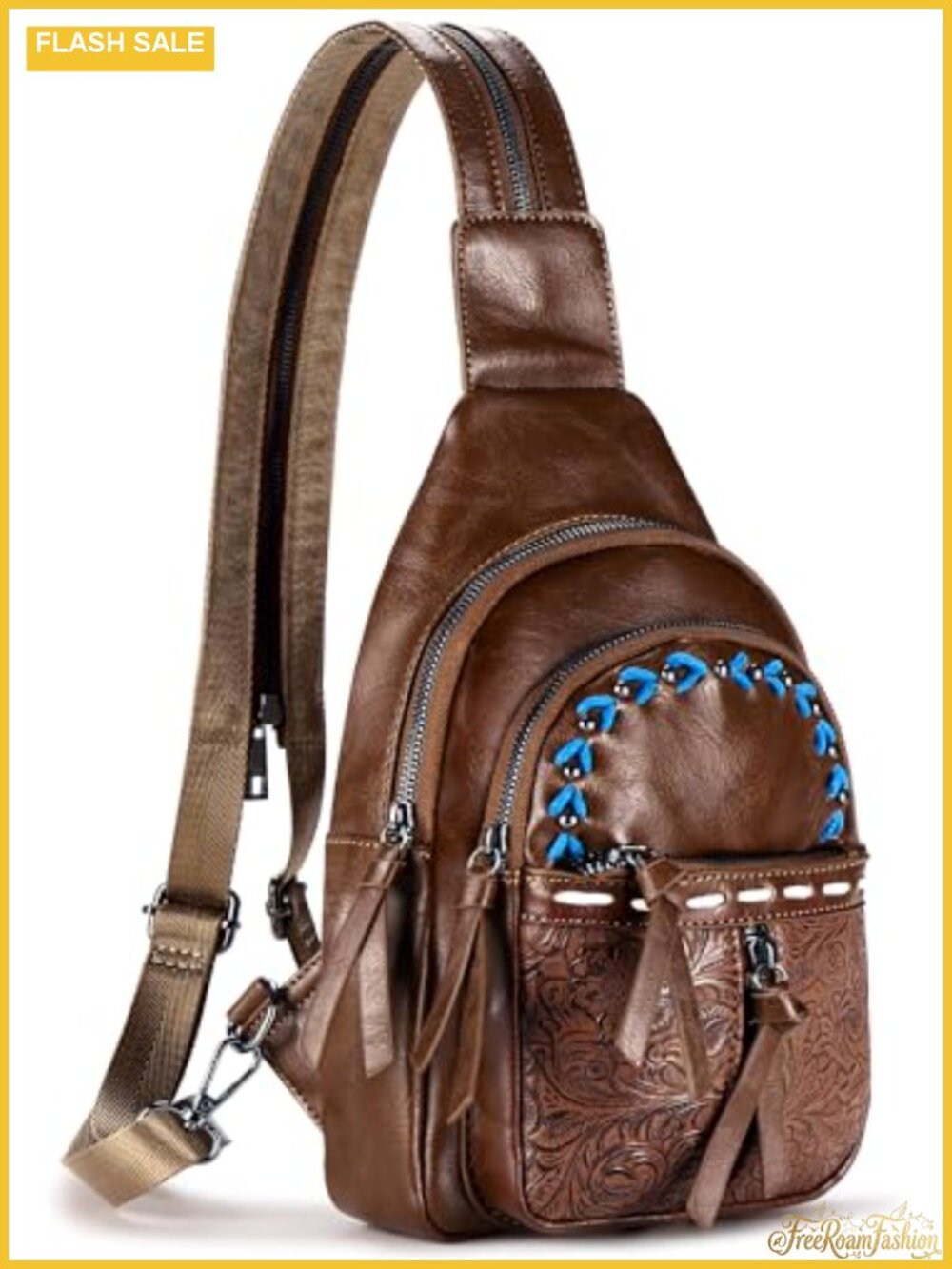 PU Leather Sling Bag Crossbody Fanny Pack Adjustable Strap